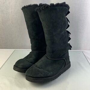 UGG Bailey Bow Tall Boots black sheepskin size 8